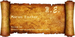Maros Eszter névjegykártya